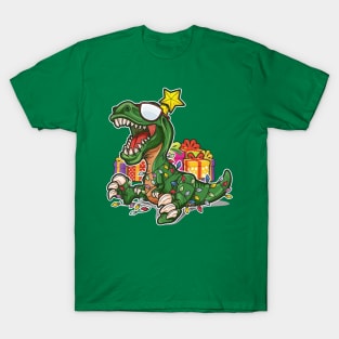 Tree Rex Christmas Dinosaur T-Shirt